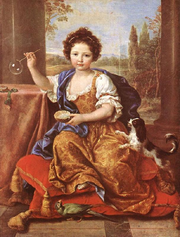 MIGNARD, Pierre Girl Blowing Soap Bubbles China oil painting art